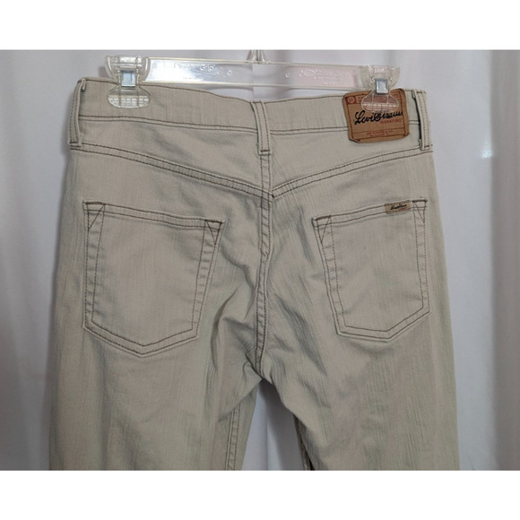 Vtg Levi Strauss Beige Stretch Bootcut Mid Rise Denim Jeans 30w 30L E2 Y2K Boho - Picture 5 of 8